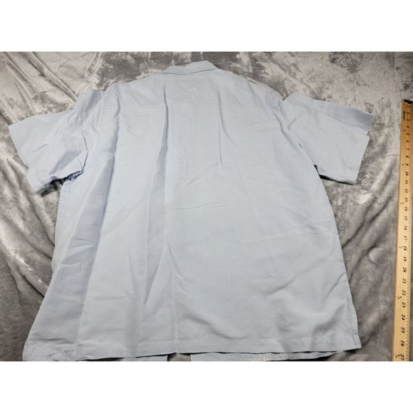 Tori Richards Hawaiian Embroidered Floral Button Up Blue Shirt 2xl Linen cotton - Picture 7 of 7